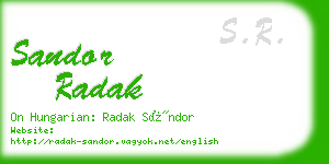 sandor radak business card